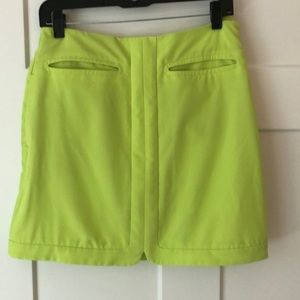 Lime green E P golf skort